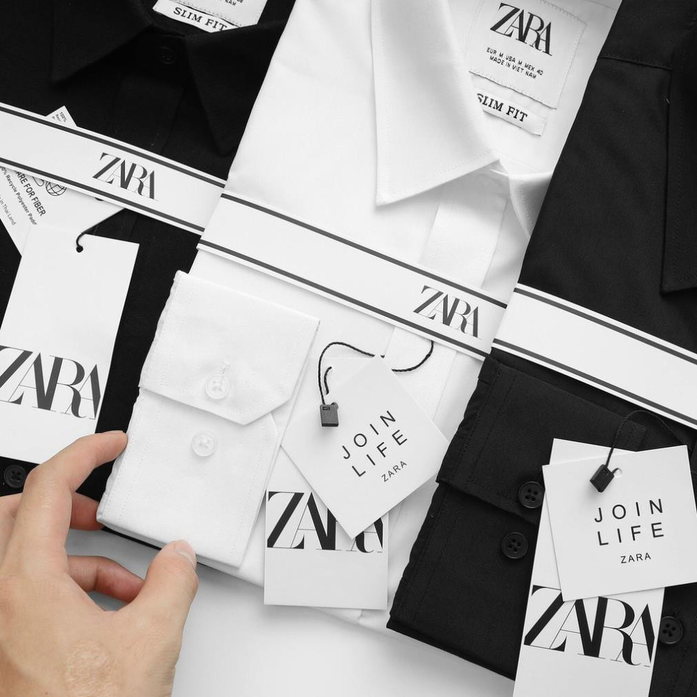 [PREESHIP + ẢNH THẬT + VIDEO] Áo sơ mi nam trơn hàng hiệu[ZaRa] 2 màu trắng đen đẹp thời trang phong cách cao cấp new