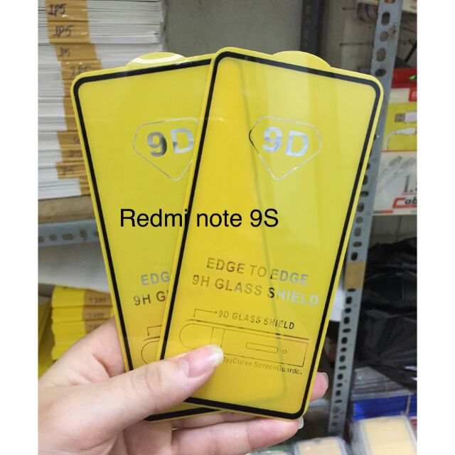 Kính cường lực Full màn 9D Xiaomi Redmi note 9S( mới) màu đen