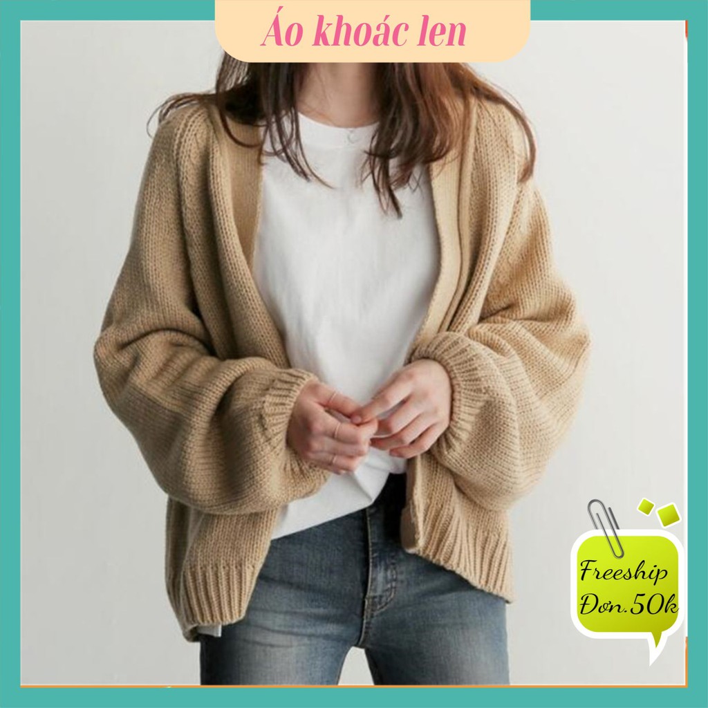 Áo khoác cardigan 💖 FreeShip đơn 50k 💖 Áo len dáng dài có túi rộng rãi Hàn Quốc