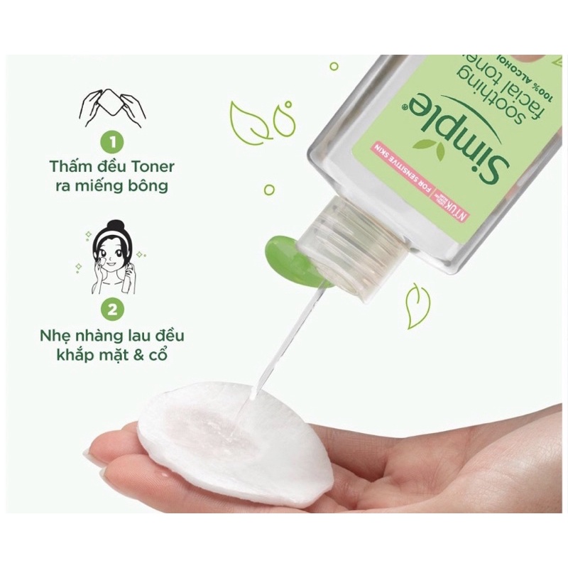 Nước Hoa Hồng Simple Dành Cho Da Nhạy Cảm Kind to Skin Soothing Facial Toner 200ml
