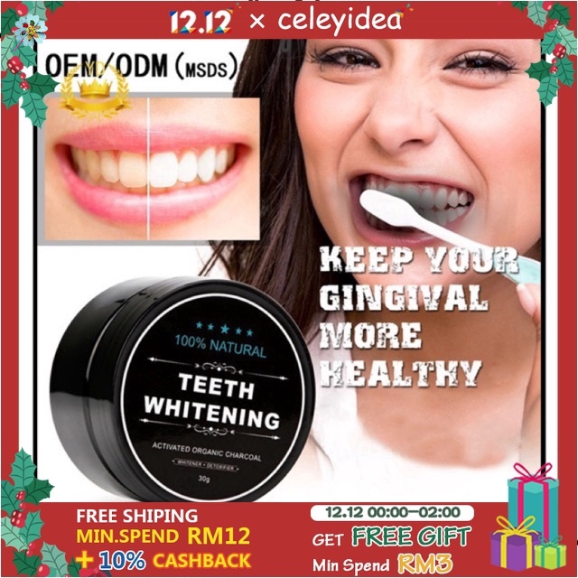 Bột làm trắng răng than tre tự nhiên kèm bút làm trắng răng