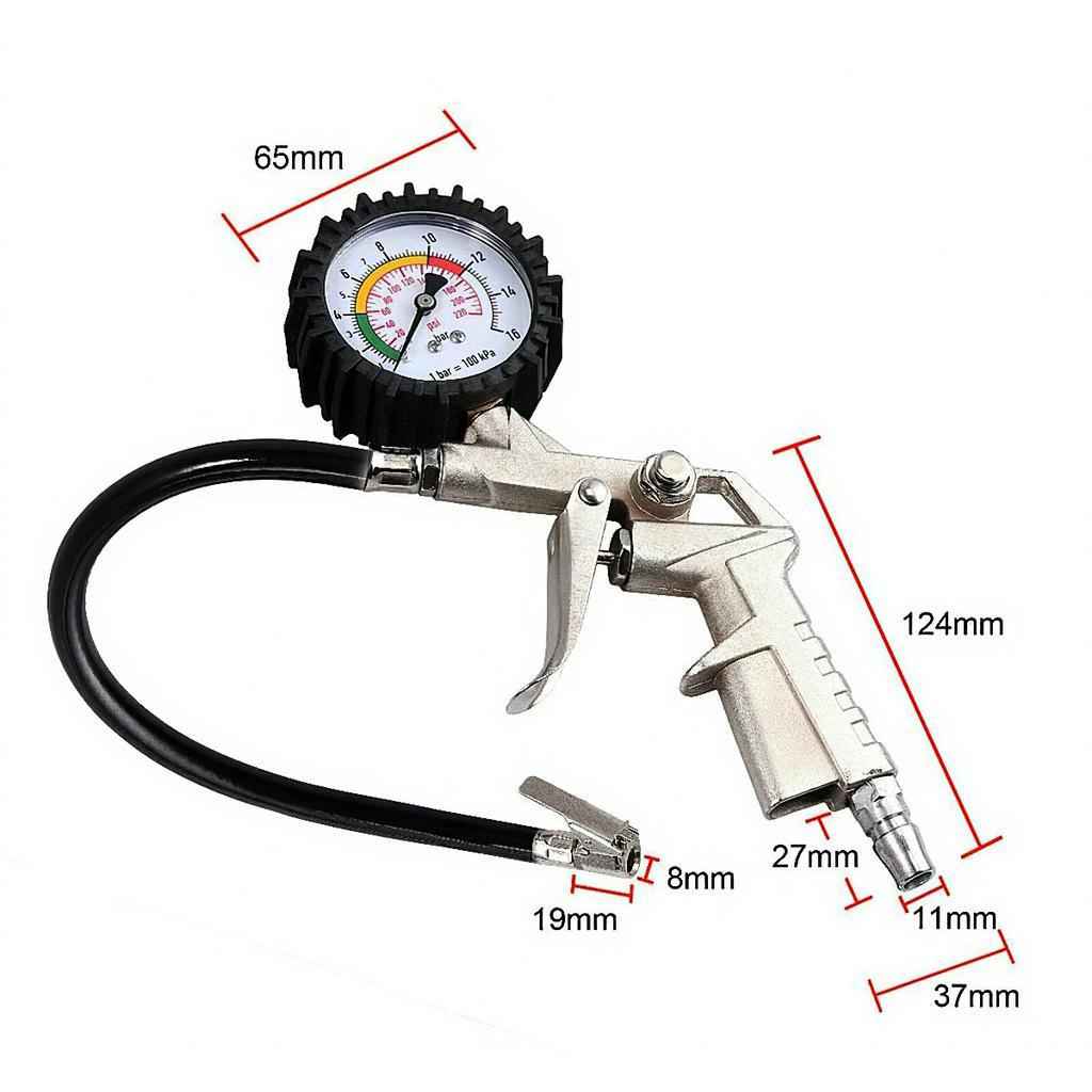 Đầu Vòi Bơm Ô Tô - Xe Máy - Đồng hồ đo áp suất lốp xe