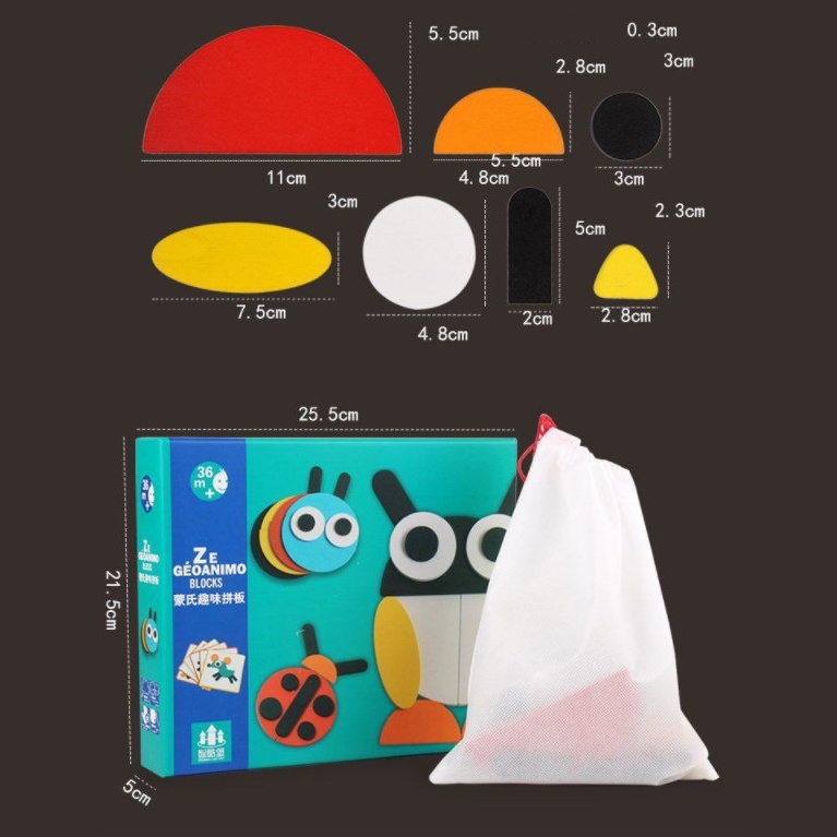 Đồ chơi gỗ trí tuệ Ghép hình tư duy theo thẻ - Đồ chơi gỗ Montessori Bapkids