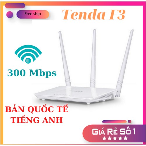 [BẢN QUỐC TẾ] Modem wifi Tenda F3 chuẩn 300 Mbps xuyên tường, cục phát wifi, bộ phát wifi tenda, router wifi - USED 95%