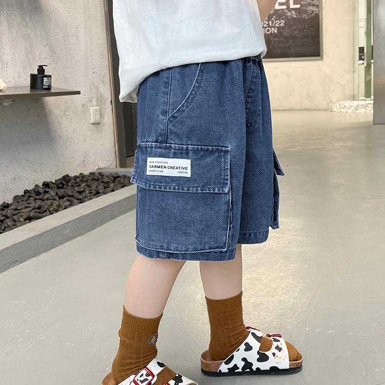 Quần Short Yếm Denim Phong Cách Mới Cho Bé Trai