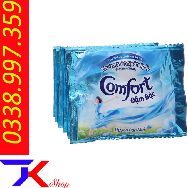 10 gói nước xả vải Comfort da nhạy cảm-Hương ban Mai-một lần xả-Sofia ×20ml