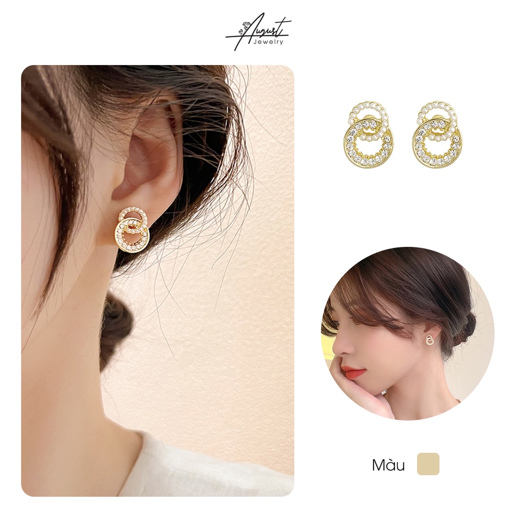 [Augustcloth | AugustJewelry] Bông tai/ Hoa tai 2 vòng đan nhau dạng hạt