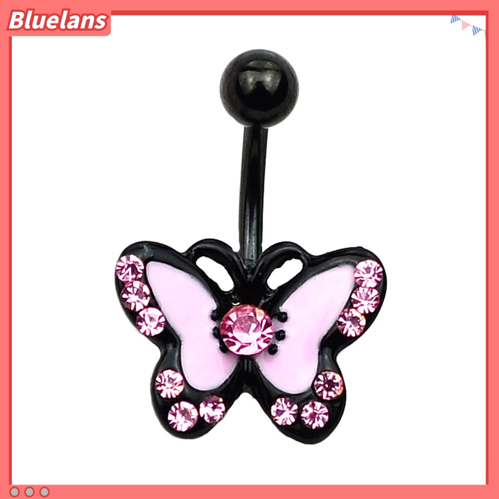 Bluelans♡ Khuyên RốN HìNh BướM ĐíNh Đá BằNg ThéP Không Gỉ