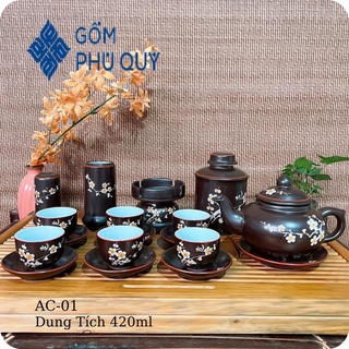 Bộ Ấm Chén Uống Trà ⚱ Gốm Sứ Bát Tràng ⚱ Ấm Trà Long Cao Cấp Tử Sa Gomphuquy Ac01
