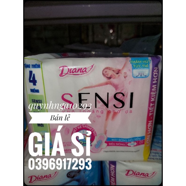 Diana sensi siêu mỏng cánh gói to loại 20+4 miếng