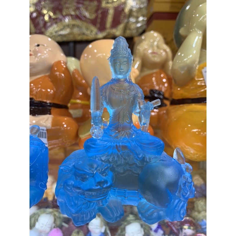 Tượng văn thù, phổ hiền để xe hơi, xe ô tô - đá lưu ly cao cấp - Văn thù phổ hiền để xe ô tô cao cấp