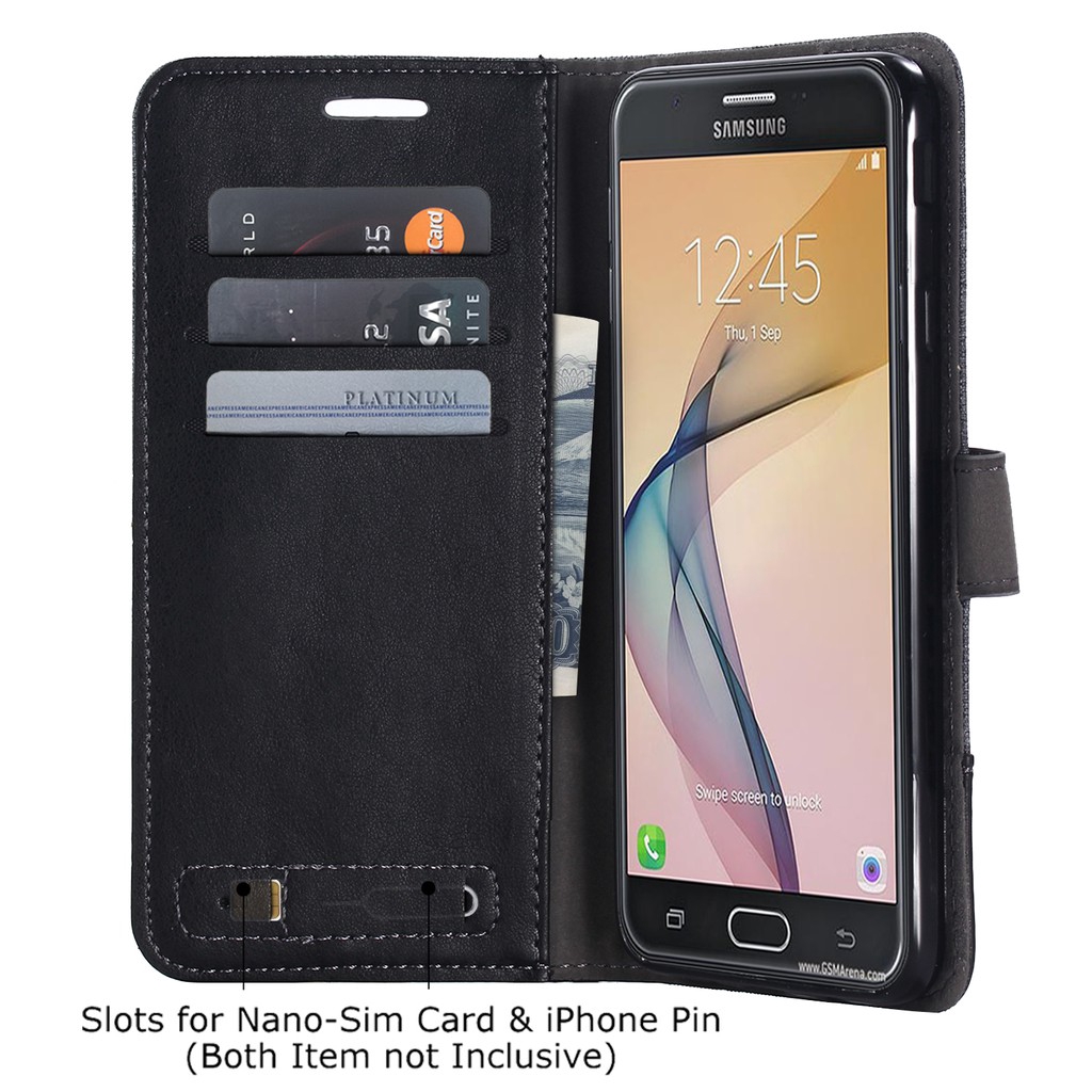 Bao da nắp gập vải canvas cho Samsung Galaxy J1 Mini Prime / J2 Prime / J7 Prime