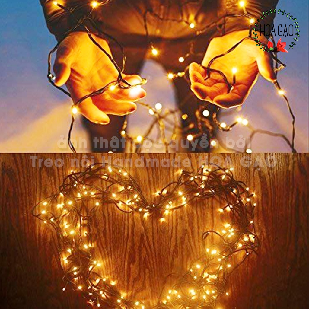 Đèn led trang trí sinh nhật, dây đèn led 10m HOA GẠO GDLK không chớp nháy, dùng được ngoài trời LOẠI TỐT ánh sáng đủ màu