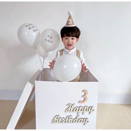 combo set bóng happy birthday có tay cầm trang trí sinh nhật ,tặng kèm bóng nhôm số tuổi.