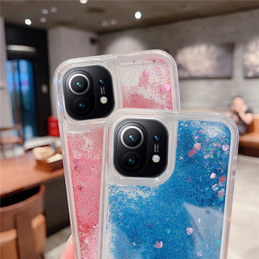 Ốp điện thoại silicon mềm phối kim tuyến nước cho Xiaomi Mi 11T 10T Pro 11 Lite POCO F3 M3 X3 NFC Pro X3 GT