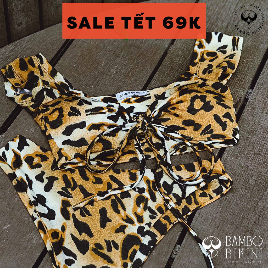 BIKINI 2 MẢNH TAM GIÁC CÚP NGỰC DA BEO THỜI TRANG