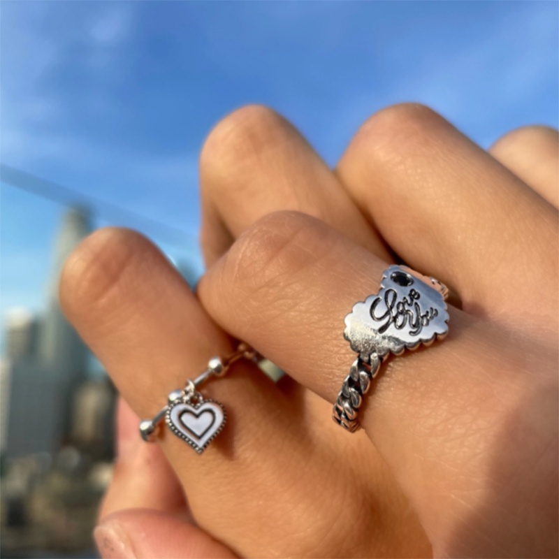 IF ME Nhẫn Mạ Bạc Khắc Chữ Thời Trang Cho Nữ