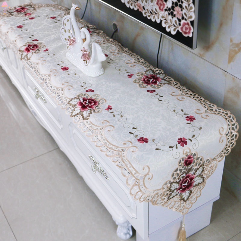 Khăn Trải Bàn Thêu Ren Hoa Chống Bụi Thời Trang Trang Trí Nhà Cửa/Tiệc Cưới
