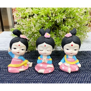 Tượng bé gái tập Yoga để bàn trang trí