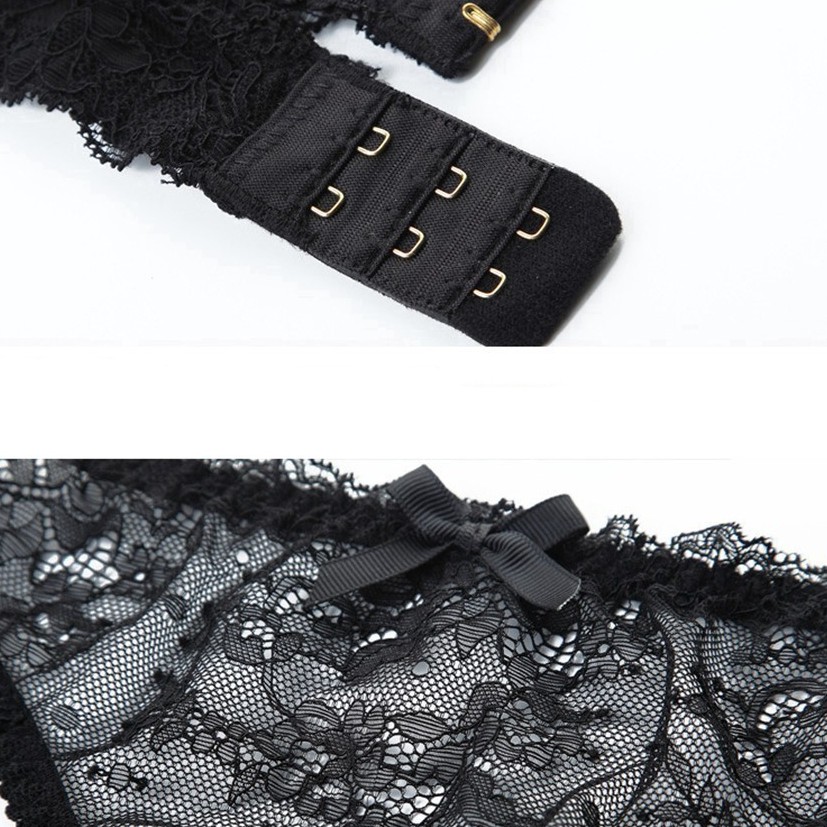 Set đồ lót VARSBABY phối ren xuyên thấu quyến rũ thời trang cho nữ