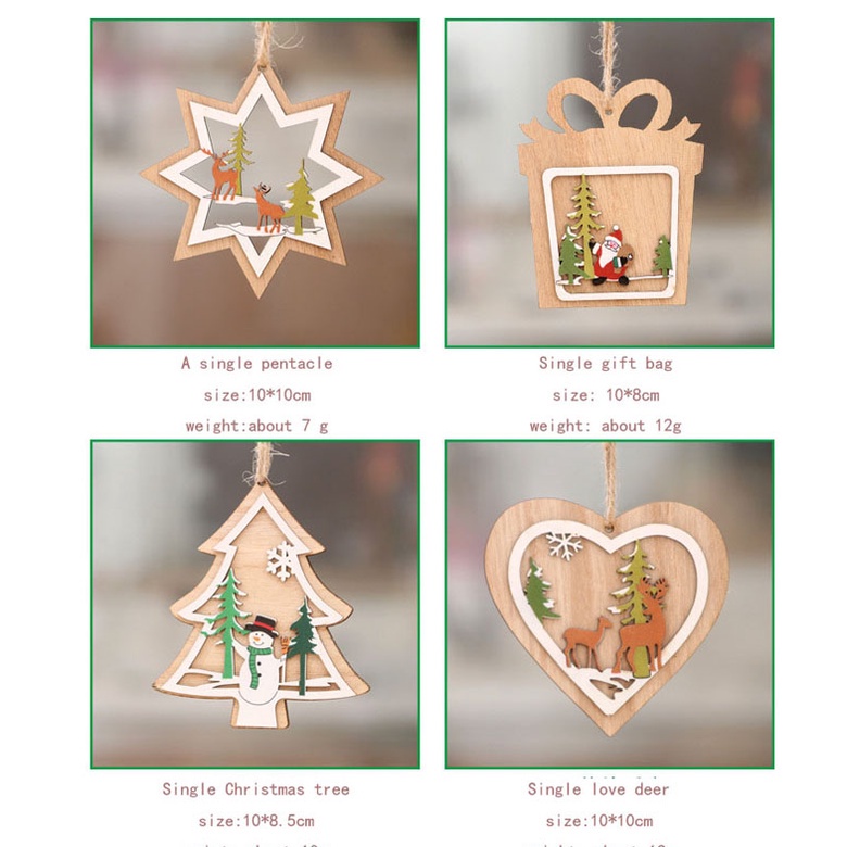 Mới Phụ Kiện Treo Trang Trí Giáng Sinh Bằng Gỗ Hình Ngôi Sao / Chuông