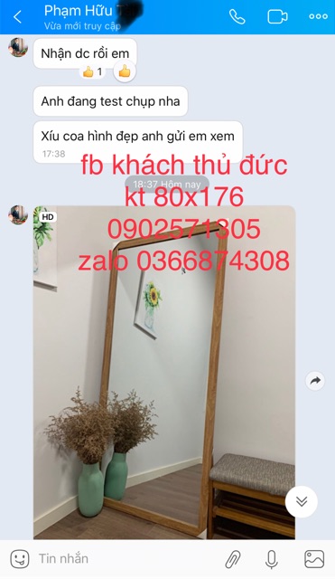 Gương treo tường 80x176 ( chỉ giao tphcm)