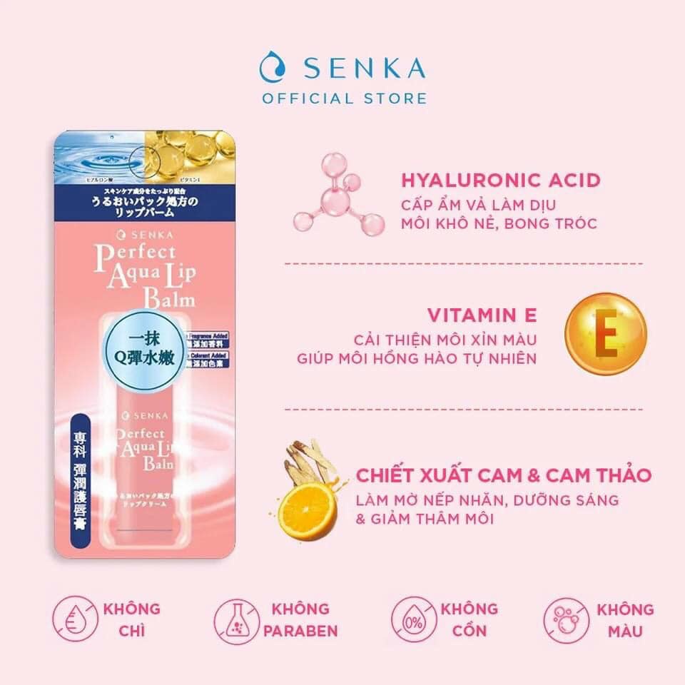 Son Dưỡng Môi Cấp Ẩm Senka Perfect Aqua Lip Balm