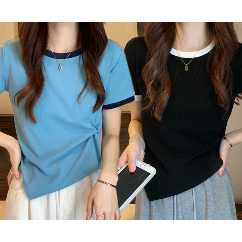 Áo Thun Tay Ngắn Và Quần Ngắn Bằng Lụa Lạnh Thời Trang Mùa Hè Dành Cho Nữ