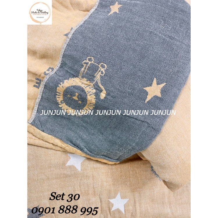 N2_Set Chăn Ga Gối vải Xô Organic cotton dòng Cao cấp