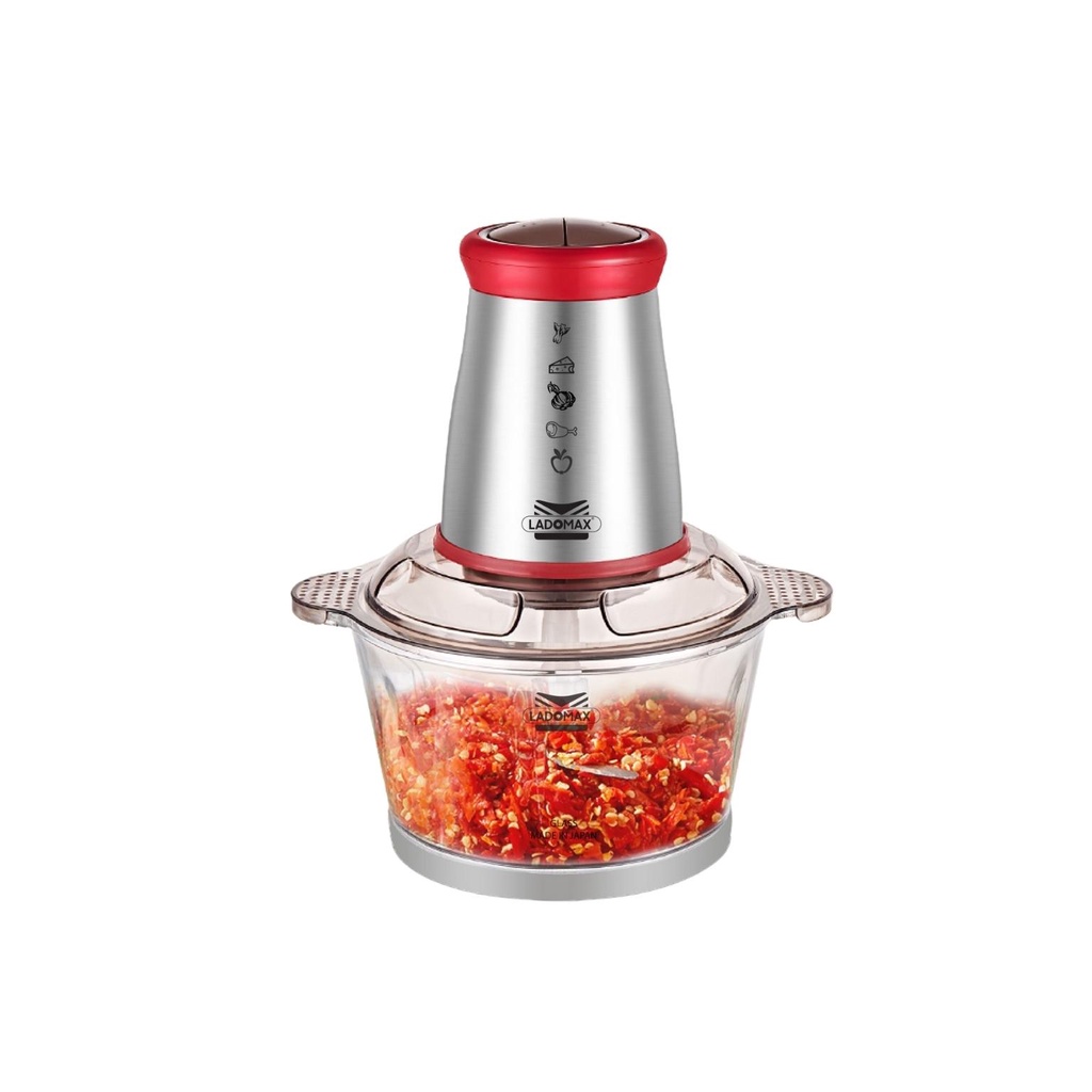 Máy xay thịt đa năng Ladomax, máy xay thịt cối thủy tinh, dao inox, công suất 400W HA-333