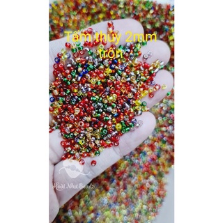Gói 50gram hạt cườm tấm trộn 2mm 3mm 4mm nhiều màu sắc đẹp