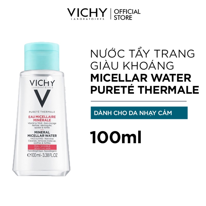 Nước tẩy trang cho da nhạy cảm Vichy Mineral Micellar Water Pureté Thermale 100ml