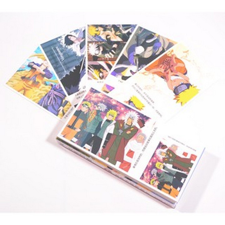 Postcard Naruto hộp ảnh bộ ảnh có ảnh dán + lomo + postcard bưu thiếp