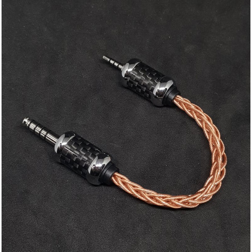 Dây cáp chuyển tín hiệu IC 2.5mm Balanced ra 4.4mm Balanced - Dây đồng OFC 1.2mm tết 8 - Giắc cắm mạ Rhodium