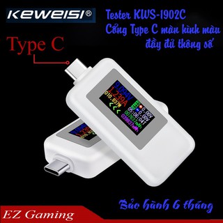 [Mới 2020] USB tester màn hình màu  KEWEISI KWS-1902C  đo dòng điện, điện áp, công suất, dung lượng test cáp sạc, pin dp