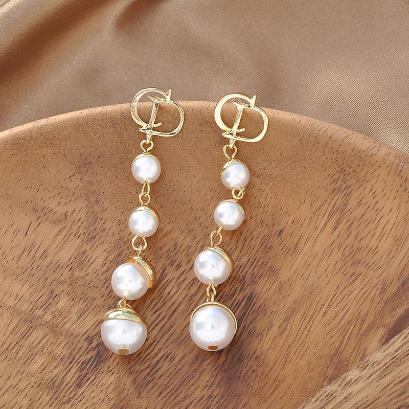 Đôi Bông Tai Dáng Dài Họa Tiết Chữ In Thời Trang Cho Nữ