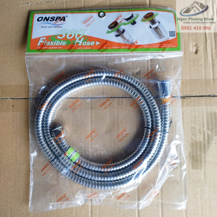 Dây sen tắm cao cấp INOX 304 xoay 360° dài 1m2, 1m5 chính hãng ONSPA