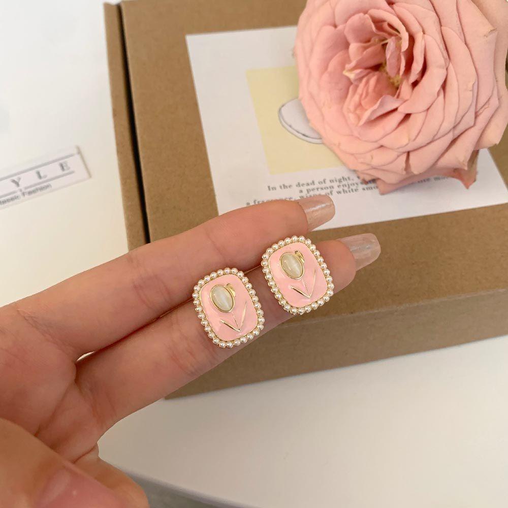 Khuyên Tai Dáng Dài Hình Hoa Tulip Kiểu Thanh Lịch Cho Nữ