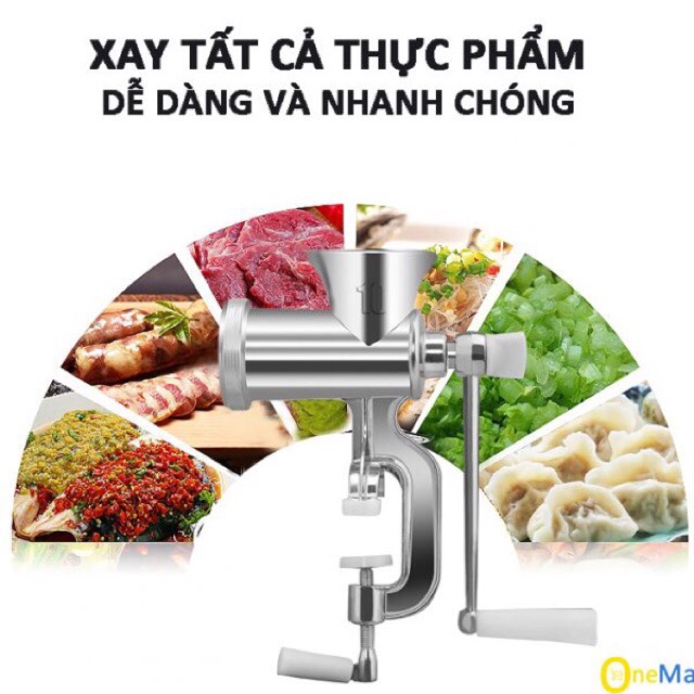 Máy xay thịt cầm tay bằng gang