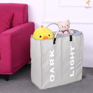 Collapsable 2-section Laundry Bag Foldable Laundry Hamper Durable Oxford Fabric Laundry Basket Clothes Sorter Portable Multifunction Storage Bag with Alloy Handle