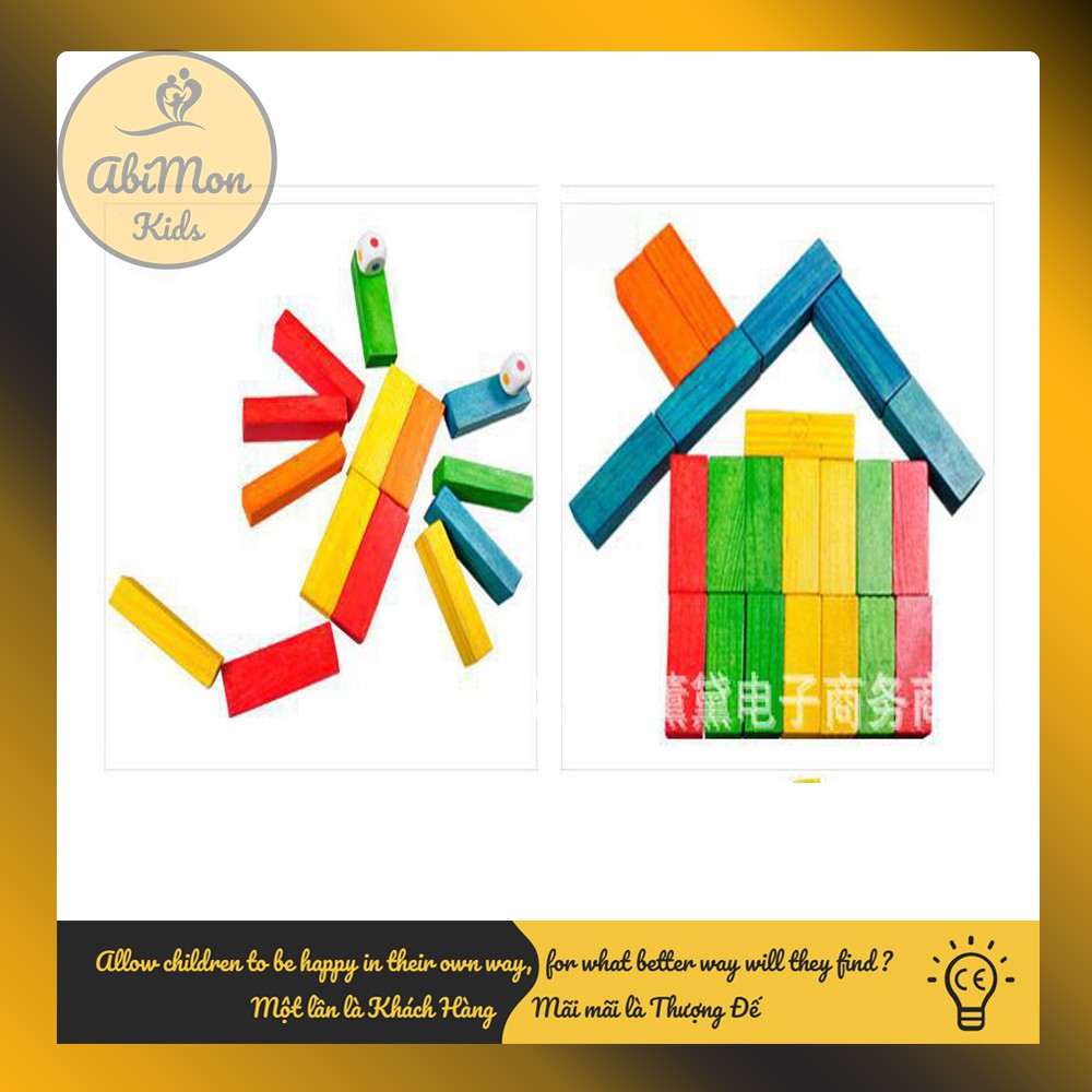 Bộ Đồ Chơi Rút Gỗ (48 thanh - size to) ☘️ Montessori cao cấp ✨ (Đồ chơi Gỗ - Đồ chơi Giáo Dục - An toàn - Thông minh)