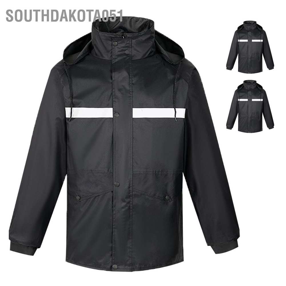 Trang phục đi mưa vải dù chống thấm có dải phản quang cho nam và nữ chạy xe máy