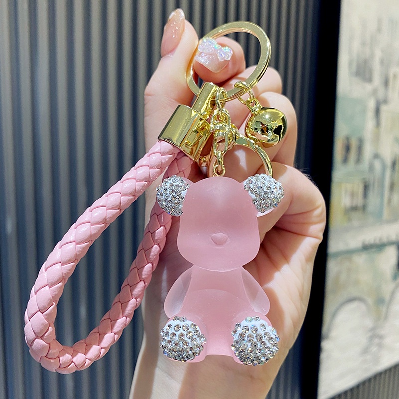 Móc Khóa Hình Gấu Đính Đá Dễ Thương