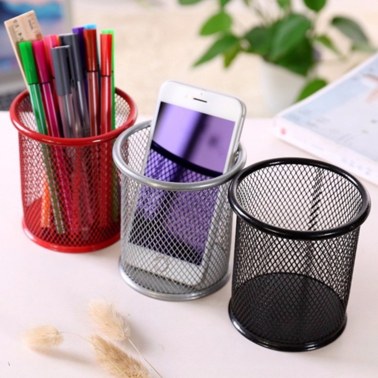 Giỏ Đựng Bút, Đựng Cọ Trang Điểm Để Bàn Lưới Sắt Siêu Hiện Đại, Thẩm Mỹ 1385