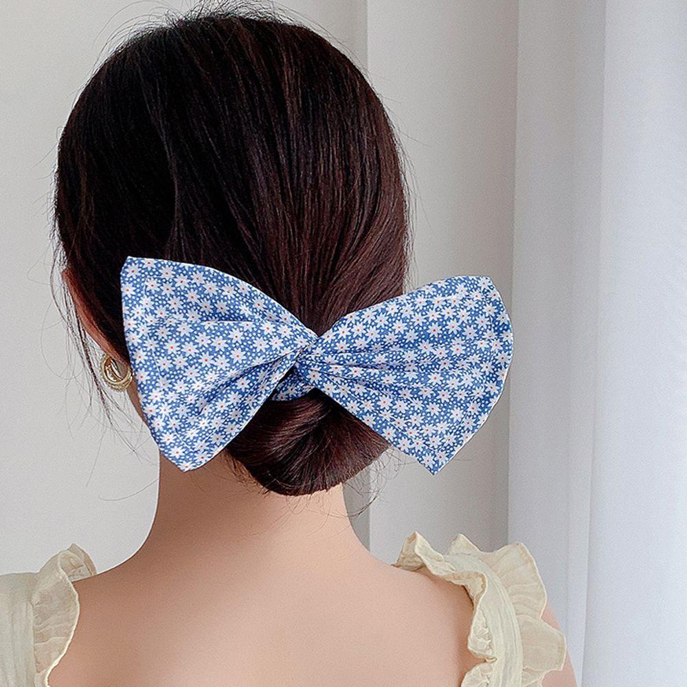 ANEMONE Deft Dụng Cụ Làm Búi Tóc Thắt Nút Họa Tiết Lưới In Hoa Ngọt Ngào Thời Trang Mù