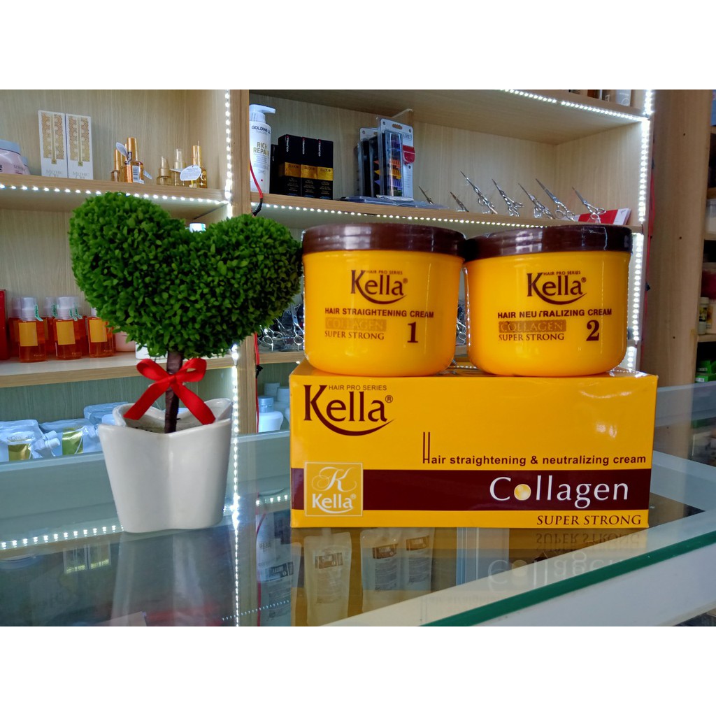 KEM DUỖI  ÉP TÓC KELLA COLLAGEN SUPER STRONG 500mlx2 - KELLA DUỖI