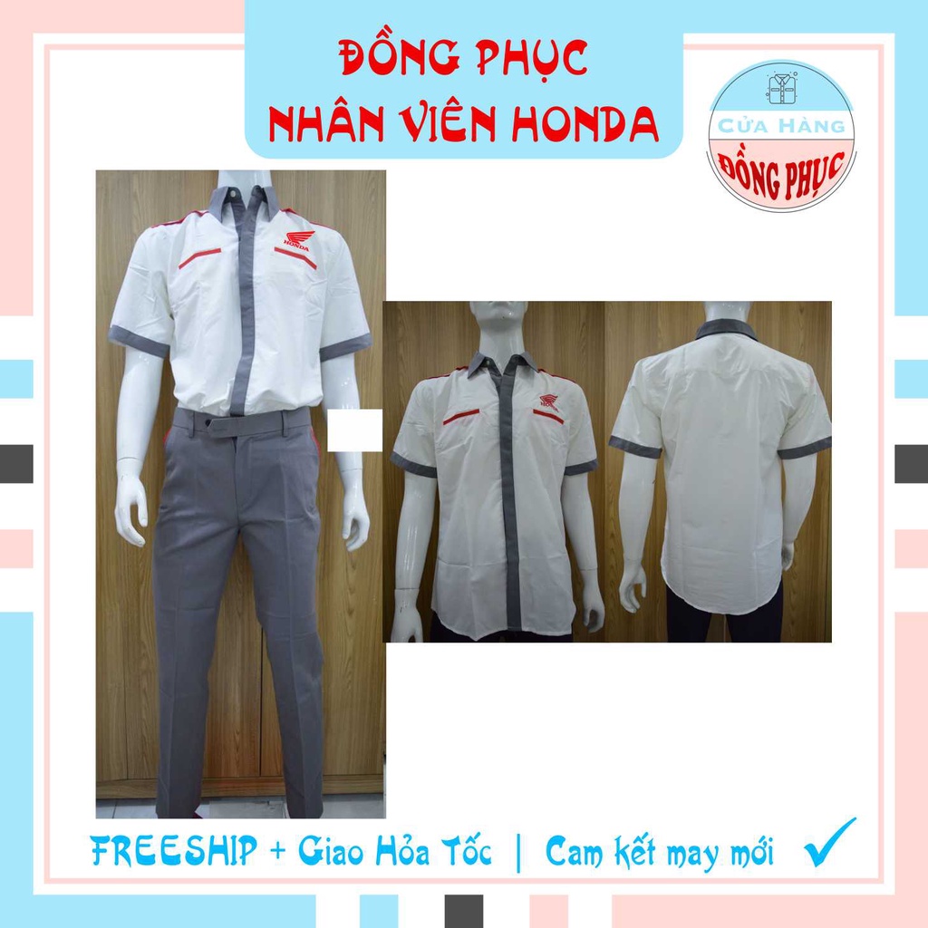 ĐỒNG PHỤC NHÂN VIÊN BÁN HÀNG HONDA NAM NỮ, ĐẦM NỮ-ÁO SƠ MI HONDA, MẪU ĐÚNG CHUẨN CỦA HEAD, Gía sỉ