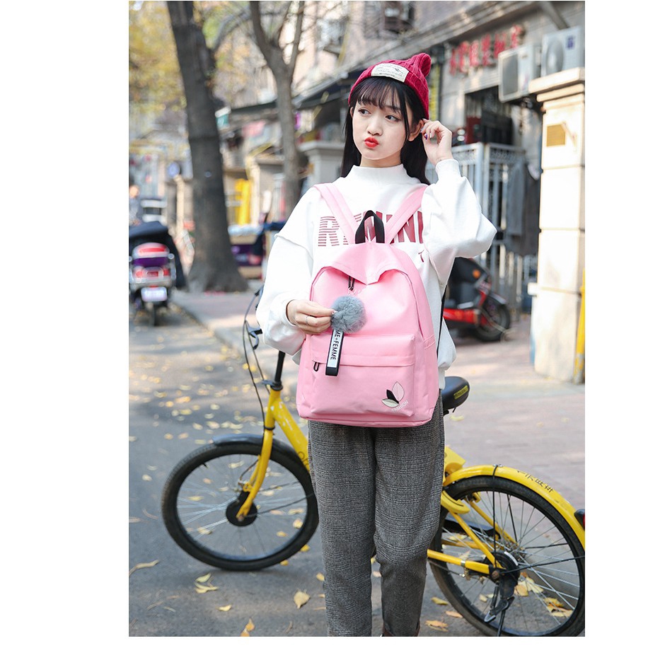 Ready#Outdoor Sports Unisex Travel Backpack school bag Korea bagpack casual Bộ balo/ túi
