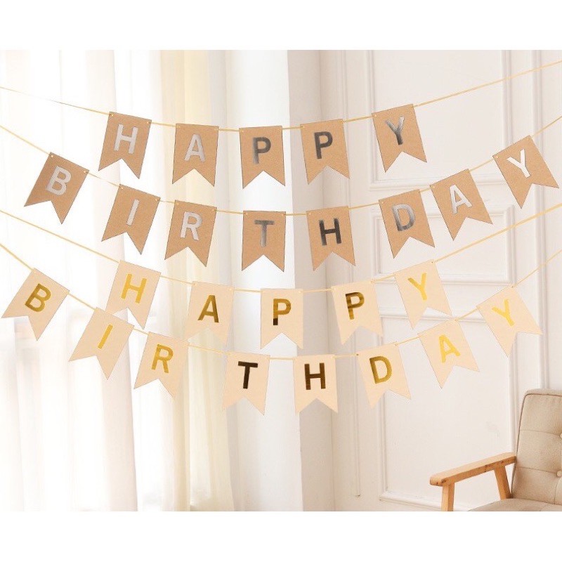 [Rẻ vô địch] Dây chữ HAPPY BIRTHDAY đuôi cá ánh kim trang trí sinh nhật