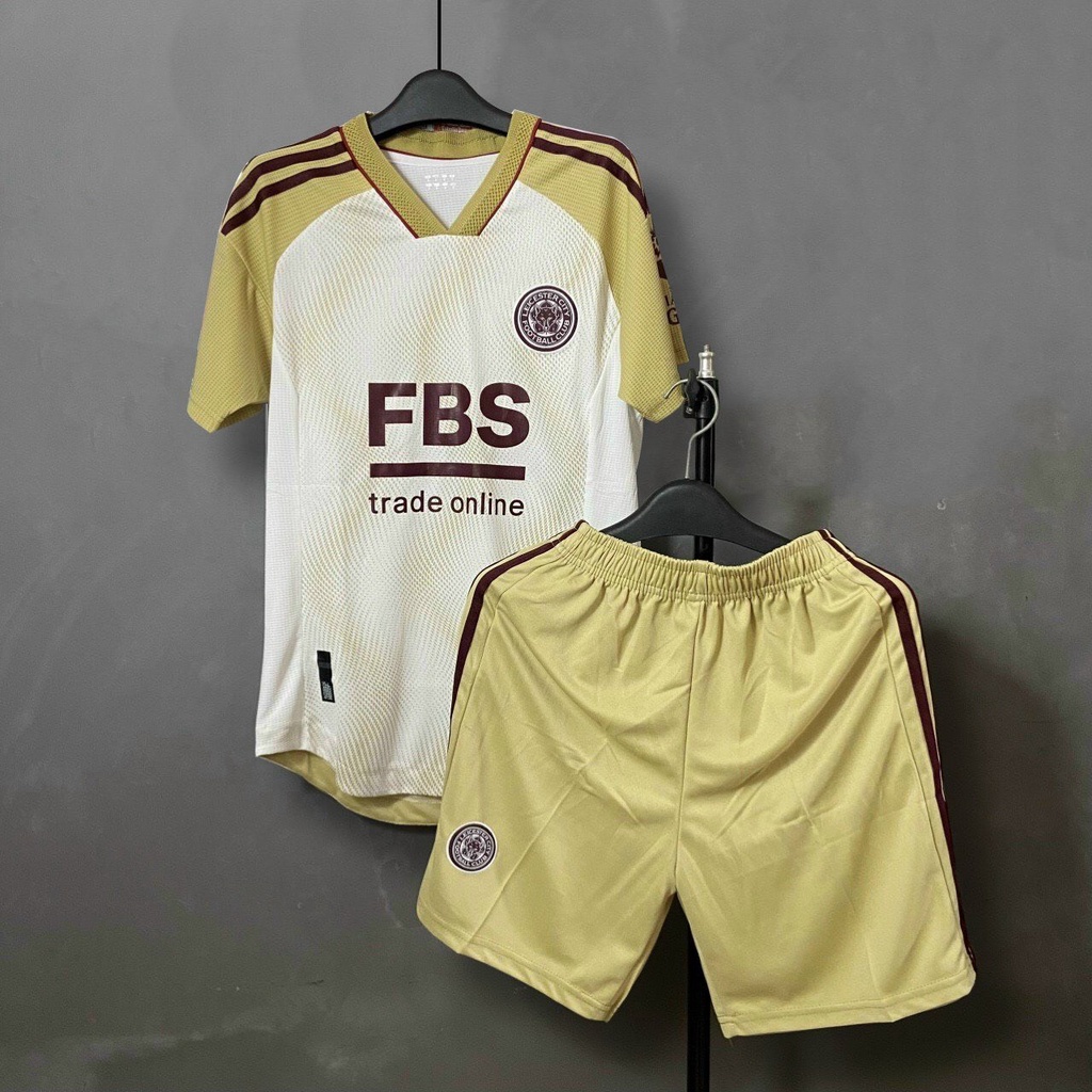 Áo Bóng Đá, Bộ Đồ Đá Bóng CLB Leicester City Màu Trắng Vàng Mùa Giải 2022-2023 Vải Mè Siêu Thoáng Mát